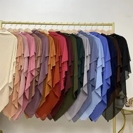 Hijab Due Strati Lungo Khimar Donne Musulmane Copricapo Foulard Niqab Dubai Abbigliamento Islamico Turco Ramadan Eid Copricapo 240301