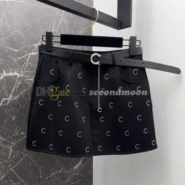 Mulheres saias retas sexy apertado saia primavera verão strass saia com cinto designer vestido respirável