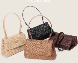 2021 Trend Kadınlar gerçek gerçek deri omuz çantaları moda vahşi altın zincir örgü crossbody çanta tasarımcısı kadın hasp el çantası