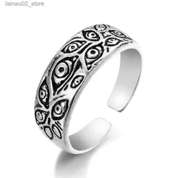 Wedding Rings FNIO Vintage Punk Sculpture Eyes Mens Ring Finger Jewelry Hip Hop Rock Culture Ring Unisex Womens Party Metal Ring Accessories Q240315