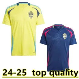 24 25 Squadra nazionale svedese IBRAHIMOVIC FORSBERG Maglie da calcio da uomo LARSSON EKDAL ISAK 2024 2025 Maglie da calcio per casa in trasferta Manica corta per adulti 888888