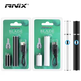 Orijinal Anix Blade Balmumu Dabtool Konsantreleri Kesme Aracı 650mAH Siyah Beyaz Balmumu Kuru Bitki Buharlaştırıcı Vape Kalem Bıçağı USB Blister Kitleri