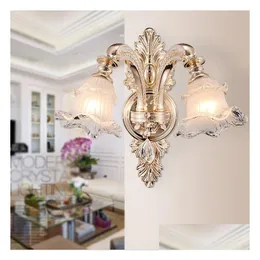 Wall Lamp Beside Lamps Crystal Double Head Candle Restaurant Aisle Bedroom Indoor Modern Lights Drop Delivery Home Garden El Supplies Dh4Zo