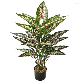 Decorative Flowers 80cm 24 Head Tropical Alocasiae Artificial Plant Branch Fake Leaf Without Pot Plastic Palm Tree For Home Garden