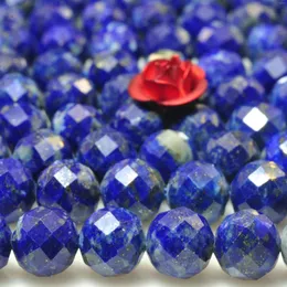 Luźne kamienie szlachetne naturalne lapis lazuli fasetowane okrągłe koraliki hurtowe kamienie szlachetne pół szlachetne do biżuterii tworzących bransoletkę