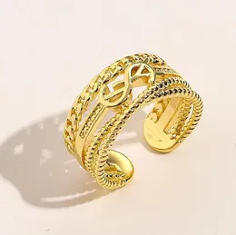 Projektanta markowa pierścionki biżuterii damskie złoto plisowany miedziany palec regulowany pierścionek Kobiety miłosne uroki akcesoria ślubne