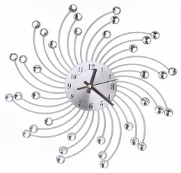Högkvalitativ 3D -diamanter Flower Metal Wall Clock Europe Style Silent Dazzling Wall Watch for Living Room Home Office Decor C428262198