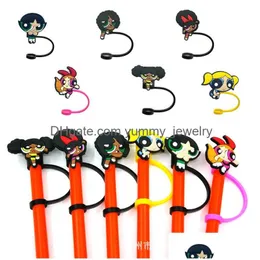 Drinking Sts Baby The Powerpuff Girls Sile St Toppers Accessori Er Charms Riutilizzabile Antispruzzo Tappo Antipolvere Decorativo 8Mm Party Drop Otrhl