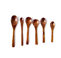 Eco Friendly Natural Wood Spoon Coffee Stir Spoon Tea Soup Sugar Honey Dessert Appetizer Sässtigning Bistro Small Spoon6488931