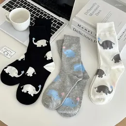 Frauen Socken Ankunft Frühling Herbst Casual Koreanischen Stil Cartoon Tier Elefanten Baumwolle Mittelrohr Lustig Für Mädchen