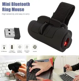 24GHz USBワイヤレスマウスフィンガーリングPCラップトゥープ用の光学マウス1200DPI Bluetoothウェアラブル3D Mause Gamingタブレット4324841