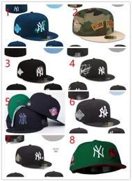 2024 Wholesale Fashion 36 Colors Classic Team Navy Blue Color On Field Baseball Fitted Hats Street Hip Hop Sport York Full Closed Design NNYY Caps H5-3.15