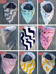 Ins Xmas Baby 2layer Önlük 100 Pamuk Dot Chevron Zikzag Bandana Önlükleri Baykuş Leopar Bebek Babador Tükürük Bavoir N2919065 için