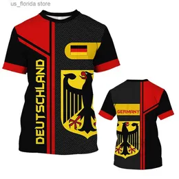 Homens camisetas Alemanha bandeira camisa mens t-shirt alemão roupas casuais o-pescoço todos os dias moletom respirável curto slve tops masculino barato ts y240315