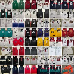 Authentic Stitched Retro Basketball Jerseys 34 Giannis 1 Derrick Antetokounmpo Rose 0 Jayson 23 James Tatum 12 Ja 3 Dwyane Morant Wade 22 Jimmy 11 Kyrie Butler Irving