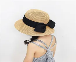 CAPS HATS SOMMER KIDS BUTTERFLY Knut Straw Fedora Hat Barn Visor Sun Baby Girls Sunhat Wide Brim Floppy Panama för GIR9165388