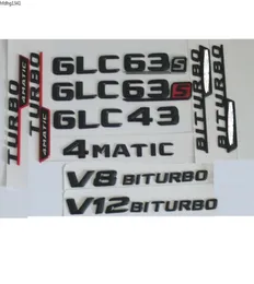 3d Matt Black Trunk Letters Badge Emblem Emblem Badges GLC43 GLC63 GLC63S V8 V12 BITURBO AMG 4MATIC9892445 용 스티커