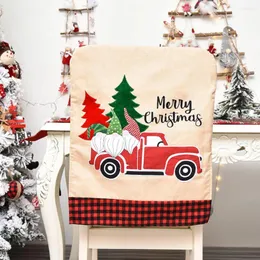 의자 덮개 크리스마스 커버 폴리 에스테르 룸 방수 편안한 식사 편안한 식당을위한 친환경 파티 56 x 45.5cm