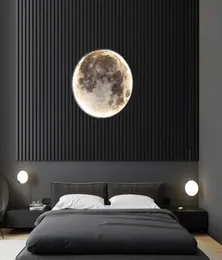 Moon led vägglampa för sovrum kid039s rum foajé vardagsrum kaffe bar gång hallgalleri studierum loft inomhus hemljus6603937