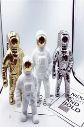 Space Man Sculpture Astronaut Fashion Vase Creative Rocket Aircraft Ornament Model Ceramic Material Cosmonaut Statue Shuttle Y20015741894