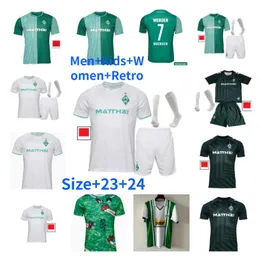 4XL 125 년 2023 2024 기념일 Werder Bremen 축구 유니폼 키트 남자 세트 Pieper Burke Buchanan Veljkovic Ducksch Retro 96 축구 셔츠 훈련 유니폼