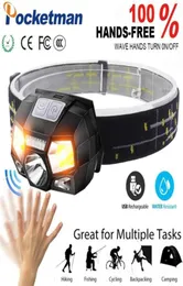 6000LM Sensor Headlamp Motion Inductive rechargeable with USB Cable 5Modes LED Headlight Torch Lanternate builtin battery295S8810903