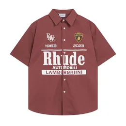 Rhude Mens T Shirt Designer T Shirt Classic Rhude Shirt Summer Heavy Fabric Par Fashion Polos Shirts Men New Style High Quality Polo 6361