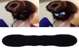 Faixa de cabelo bun maker simples esponja preta criativa para mulheres acessórios para o cabelo titular bun bang diy5881276