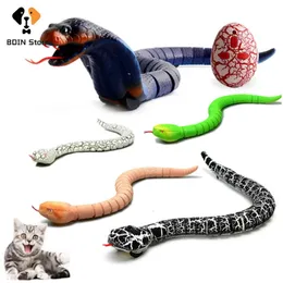 Infrared Remote Control Snake Toy For Cat with Egg Rattlesnake Interactive Snake Cat Teaser Play Toy Children Funny Novelty Gift 240309