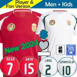 Maglia da calcio Ungheria 2024 Euro Cup SZOBOSZLAI Nuova squadra nazionale ungherese 2025 24 25 Maglia da calcio da uomo per bambini Kit Set Home Rosso Away Bianco Uniforme da uomo GAZDAG ROLAND