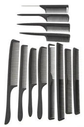 Hela 12 stil frisörande svart hårklippning kam kol hår svans kammar olika design pro salong frisör styling verktyg6503267
