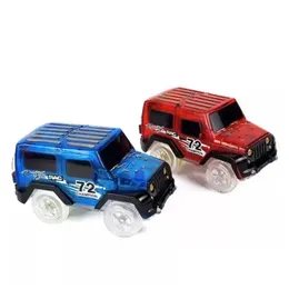 Diecast Model Cars Spot Goods Glow In The Dark Magic Car Led Light Up Electronics Toys Jeep Electric Race Diy Toy For Kid Drop Deliver Otgfj