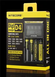 100 Caricabatterie intelligente Digi intelligente originale Nitecore D4 con display LCD per 1450016340 RCR123186502265026650AAAAA Batter5562618