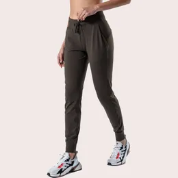 AL Leggings da yoga Donna Outdoor Pantaloni sportivi da fitness con coulisse a vita alta Abbigliamento da yoga Collant casual Haren Pantaloni da corsa