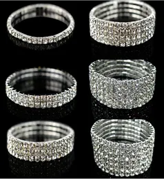 Brilhante strass estiramento pulseira pulseiras de casamento jóias de noiva barato pulseira para festa de noiva noite baile dress1322888
