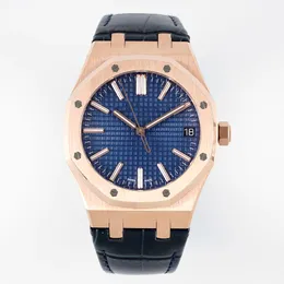 Zegarek męski zegarki Mężczyzn Automatyczny mechaniczny Cal.4302 Ruch 15510 Blue Black Gold Maker 41 mm skórzane zegarek