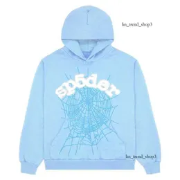 Bluza męska bluza z kapturem na pające 2023 Sky Blue Sp5der Mężczyźni kobiety 1 Hip Hop Young Thug Sp5ider Bluzy World Wide 555 Drukuj pullover 709