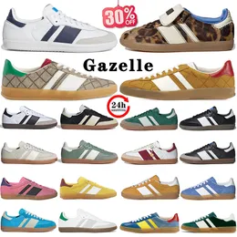 2024 designer sapatos casuais sam ba homens mulheres tênis de luxo wales bonner leopardo rosa preto bege marrom preto branco goma azul amarelo mens couro moda unissex sapatos