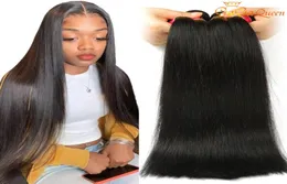 Cabelo brasileiro em linha reta tecer pacotes virgem não processado brasileiro peruano indiano malaio em linha reta remy extensões de cabelo humano 4884394