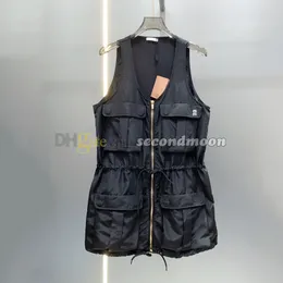 Nylon-Stoff-Kleid für Damen, V-Ausschnitt, Sommer, atmungsaktiv, ärmellos, Street-Style-Kleider