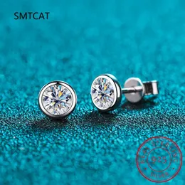 0305 Carat Round Diamond Stud Earrings For Women S925 Sterling Silver Pendientes Wedding Party Fine Jewelry 240227