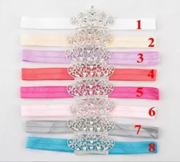 Lovely Baby Princess Crown Fascia per capelli per bambina Accessori per capelli Tiara Fasce elastiche per capelli per neonato Fascia per capelli avvolgente per testa lucida YH7021055