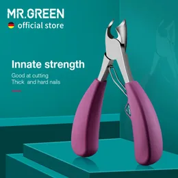 Mr.Green Nail Clipper 스테인리스 스틸 내장 발톱 발톱 Clipper 두껍고 단단한 못 박 지신 페디큐어 매니큐어 도구 240315