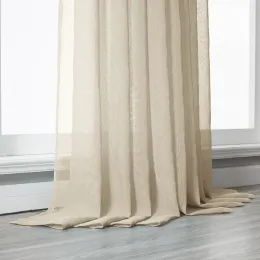 Tende BILEEHOME Tende moderne in tulle beige per soggiorno, camera da letto, cucina, voile, tende trasparenti in tinta unita, trattamenti per finestre