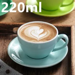 220 ml europeisk stil kreativ keramisk kopp porslin kaffekoppar te muggar kontor frukost mjölk mugg vatten dricks grossist 240304