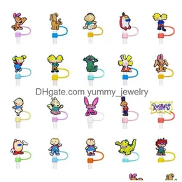 Drinking Sts 22Colors Childhood Rugrats Sile St Toppers Accessories Er Charms Reusable Splash Proof Dust Plug Decorative 8Mm/10Mm Drop Otxvn