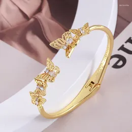 Bangle Women Flying Butterfly Bransoletka Blask cyrkon Elegancja Temperament Prezent Mankieta