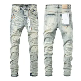 Purple Brand Jeans Mens High Street distressed and dirty jeans washed with water straight leg American jeans