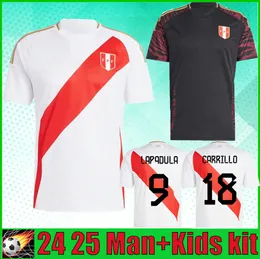 24 25 Peru Futebol Jerseys 2024 Copa América National Team Home Away Pineau Pizarro Falfan Guerrero Cartagena Abram Homens Camisa de Futebol Fãs