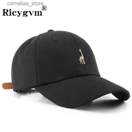 Czapki kulowe Hip Hop Baseball Hat for Women Men Garaffe Haft haft szczyt mody Outdoor Sun Visor Soild Color Casquette Snapback Bonnety240315